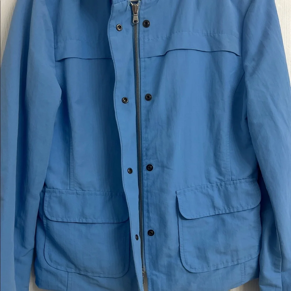 United Colors of Benetton Sky Blue Hooded Utility Jacket Women’s Size 44- Large